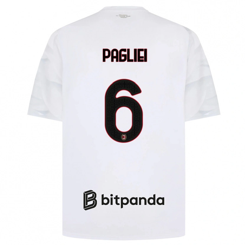 DanxenメンズMatteo Pagliei#6ホワイト レッド ブラックアウェイシャツ2026/27ジャージーユニフォーム