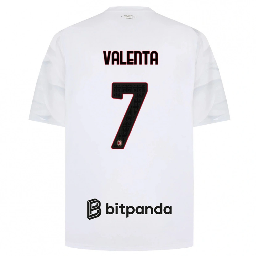 DanxenメンズTommaso Valenta#7ホワイト レッド ブラックアウェイシャツ2026/27ジャージーユニフォーム