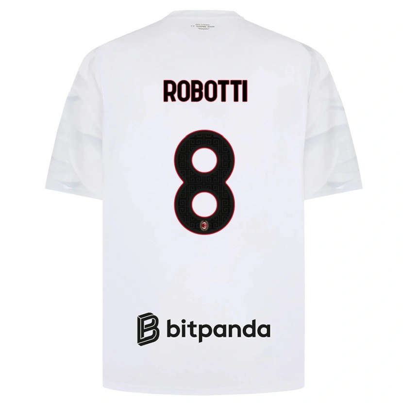 Danxenメンズジョバンニロボッティ#8ホワイト レッド ブラックアウェイシャツ2026/27ジャージーユニフォーム