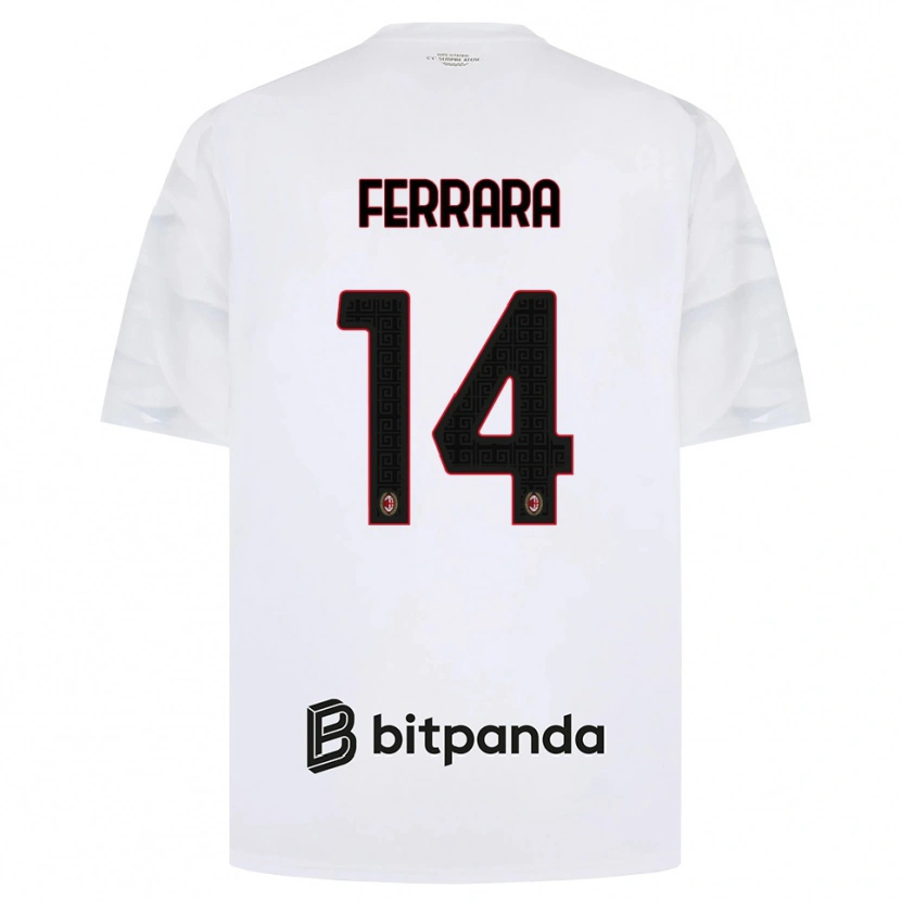 DanxenメンズFrancesco Ferrara#14ホワイト レッド ブラックアウェイシャツ2026/27ジャージーユニフォーム