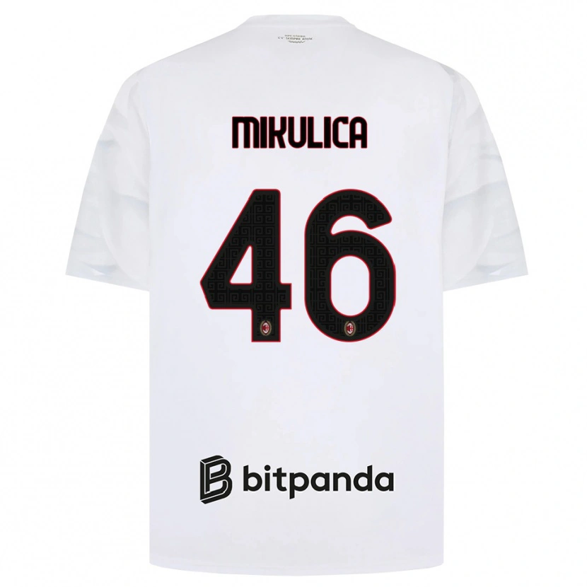 DanxenメンズPetra Mikulica#46ホワイト レッド ブラックアウェイシャツ2026/27ジャージーユニフォーム