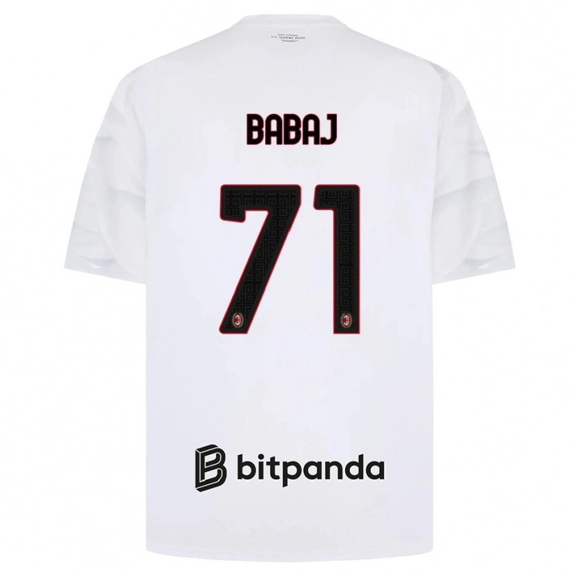 DanxenメンズAron Babaj#71ホワイト レッド ブラックアウェイシャツ2026/27ジャージーユニフォーム
