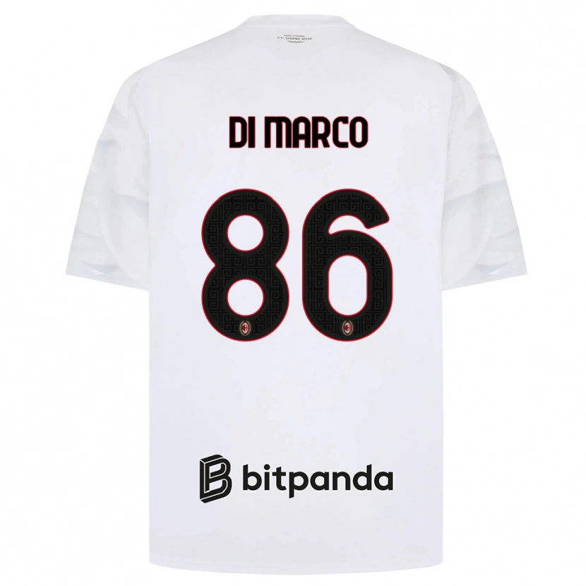 DanxenメンズLuca Di Marco#86ホワイト レッド ブラックアウェイシャツ2026/27ジャージーユニフォーム