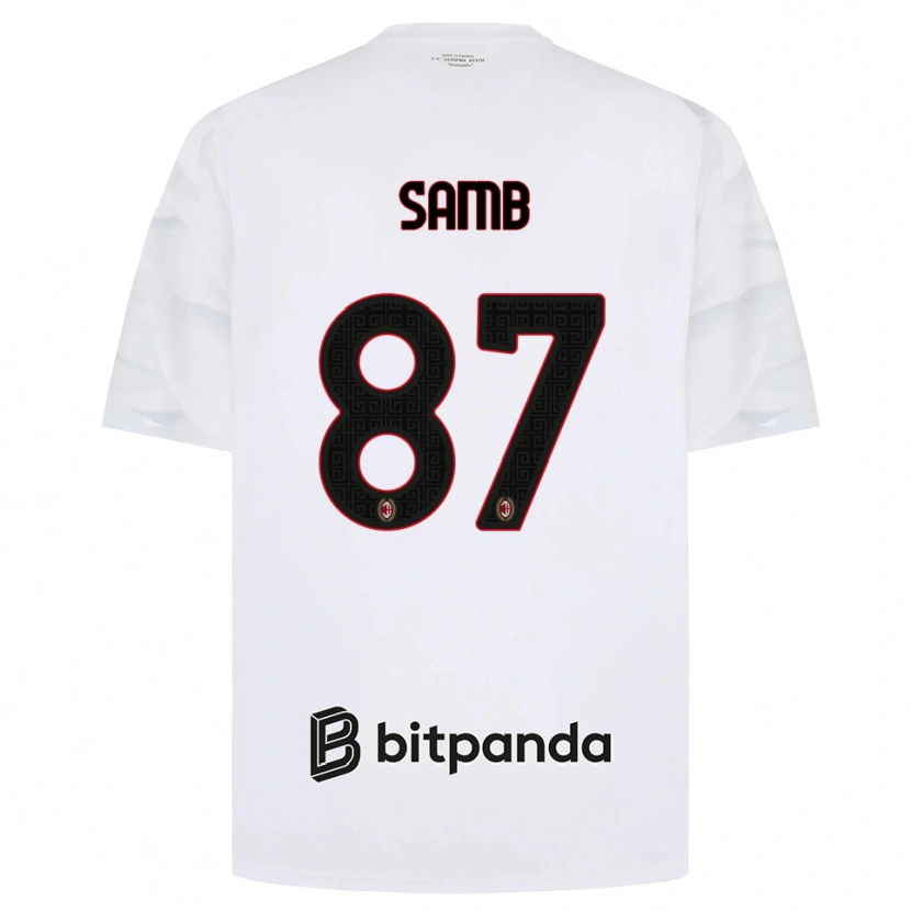 DanxenメンズAblaye Samb#87ホワイト レッド ブラックアウェイシャツ2026/27ジャージーユニフォーム