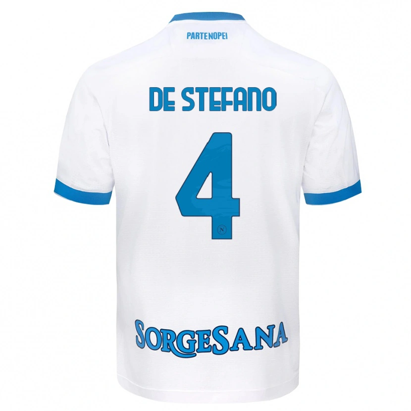 DanxenメンズFrancesco De Stefano#4ホワイト スカイブルーアウェイシャツ2026/27ジャージーユニフォーム