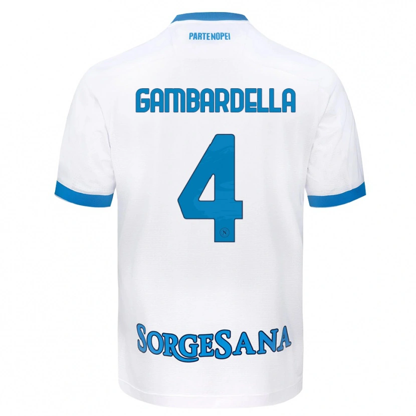 DanxenメンズVittorio Gambardella#4ホワイト スカイブルーアウェイシャツ2026/27ジャージーユニフォーム