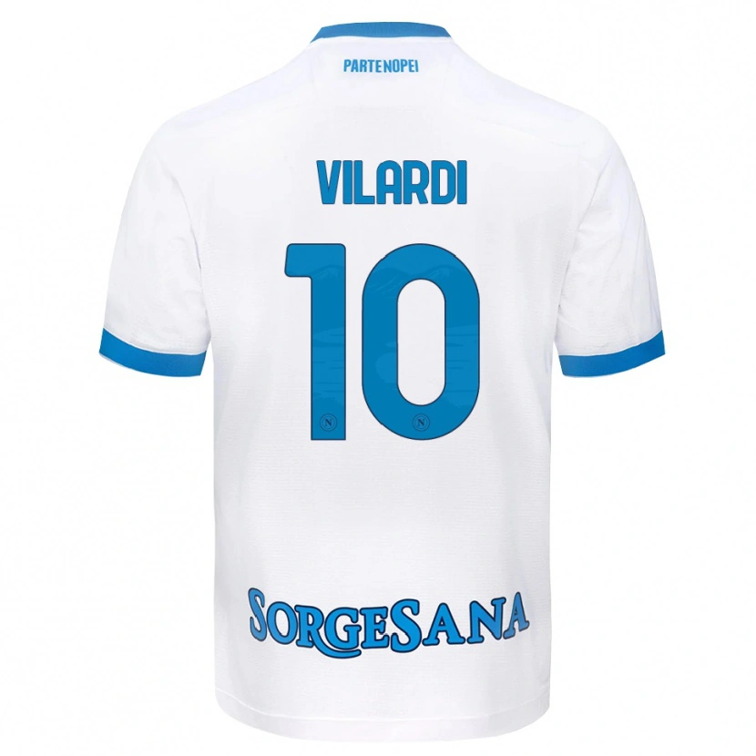 DanxenメンズMario Vilardi#10ホワイト スカイブルーアウェイシャツ2026/27ジャージーユニフォーム