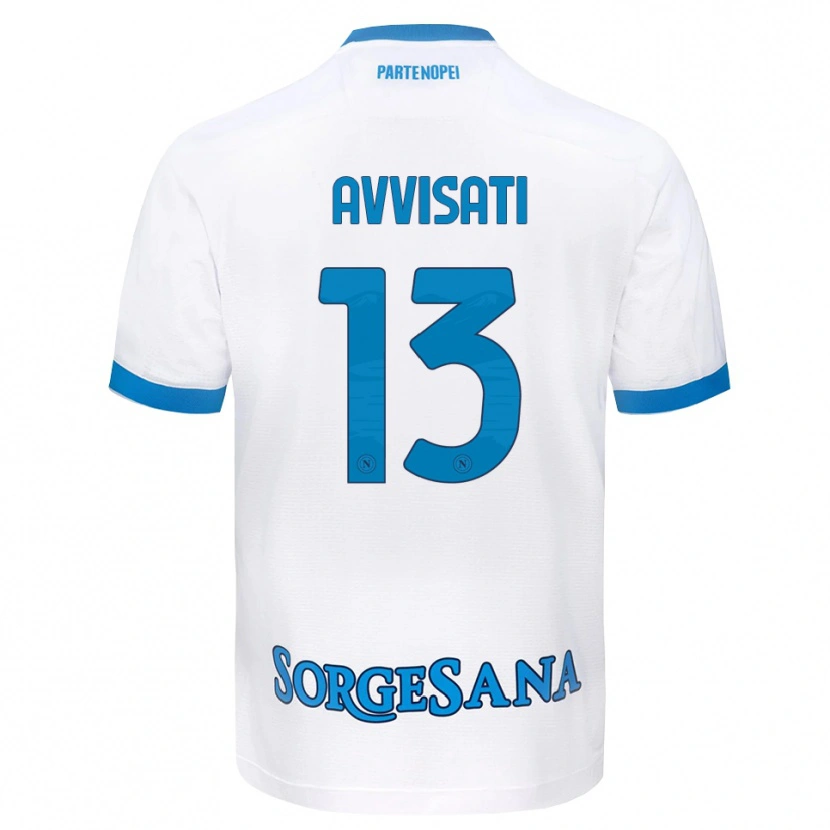 DanxenメンズDomenico Avvisati#13ホワイト スカイブルーアウェイシャツ2026/27ジャージーユニフォーム
