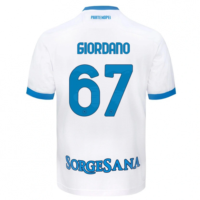 DanxenメンズMichela Giordano#67ホワイト スカイブルーアウェイシャツ2026/27ジャージーユニフォーム