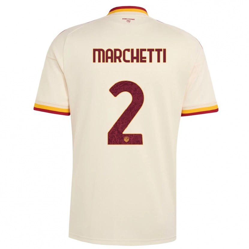 DanxenメンズTommaso Marchetti#2シャンパン レッド イエローアウェイシャツ2026/27ジャージーユニフォーム