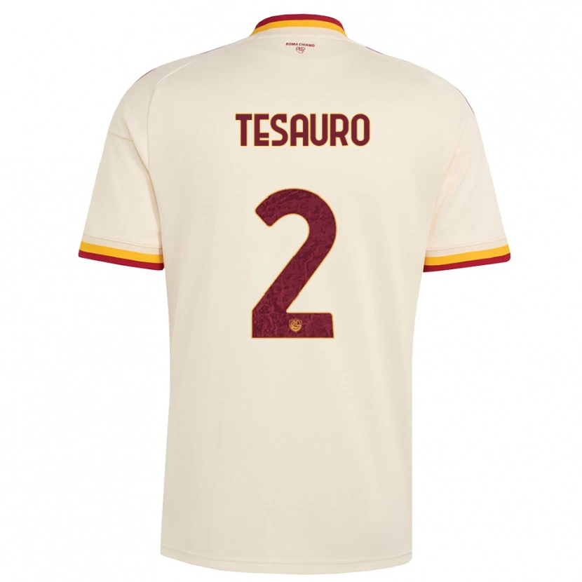 DanxenメンズEmanuele Tesauro#2シャンパン レッド イエローアウェイシャツ2026/27ジャージーユニフォーム