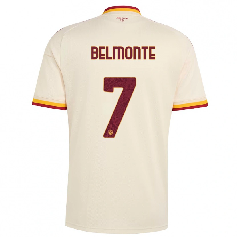 DanxenメンズSamuele Belmonte#7シャンパン レッド イエローアウェイシャツ2026/27ジャージーユニフォーム