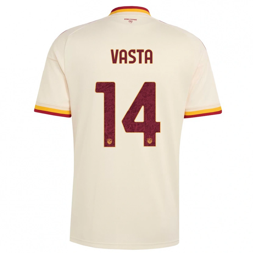 DanxenメンズJacopo Vasta#14シャンパン レッド イエローアウェイシャツ2026/27ジャージーユニフォーム