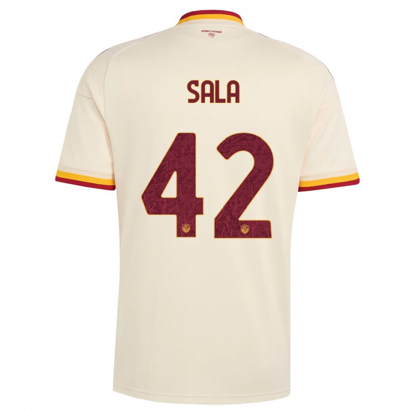 DanxenメンズEdoardo Sala#42シャンパン レッド イエローアウェイシャツ2026/27ジャージーユニフォーム