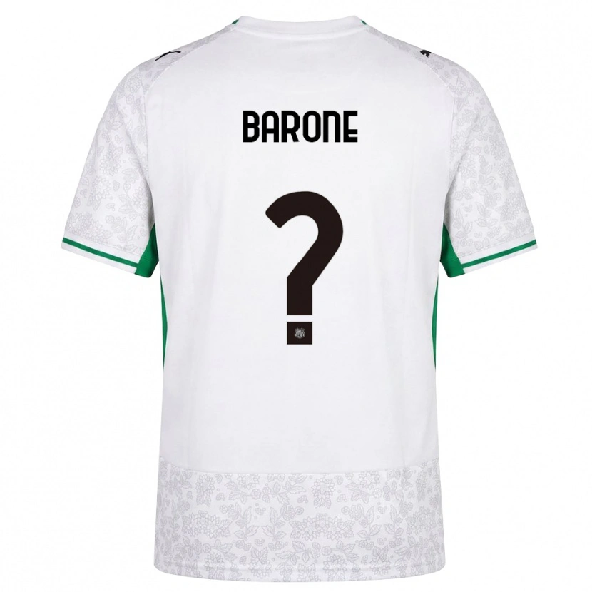 DanxenメンズGiorgio Barone#0ホワイト ブラック グリーンアウェイシャツ2026/27ジャージーユニフォーム