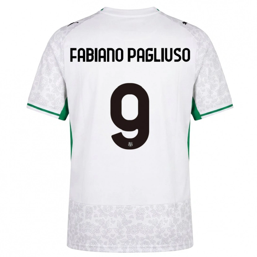 DanxenメンズPaolo Fabiano Pagliuso#9ホワイト ブラック グリーンアウェイシャツ2026/27ジャージーユニフォーム