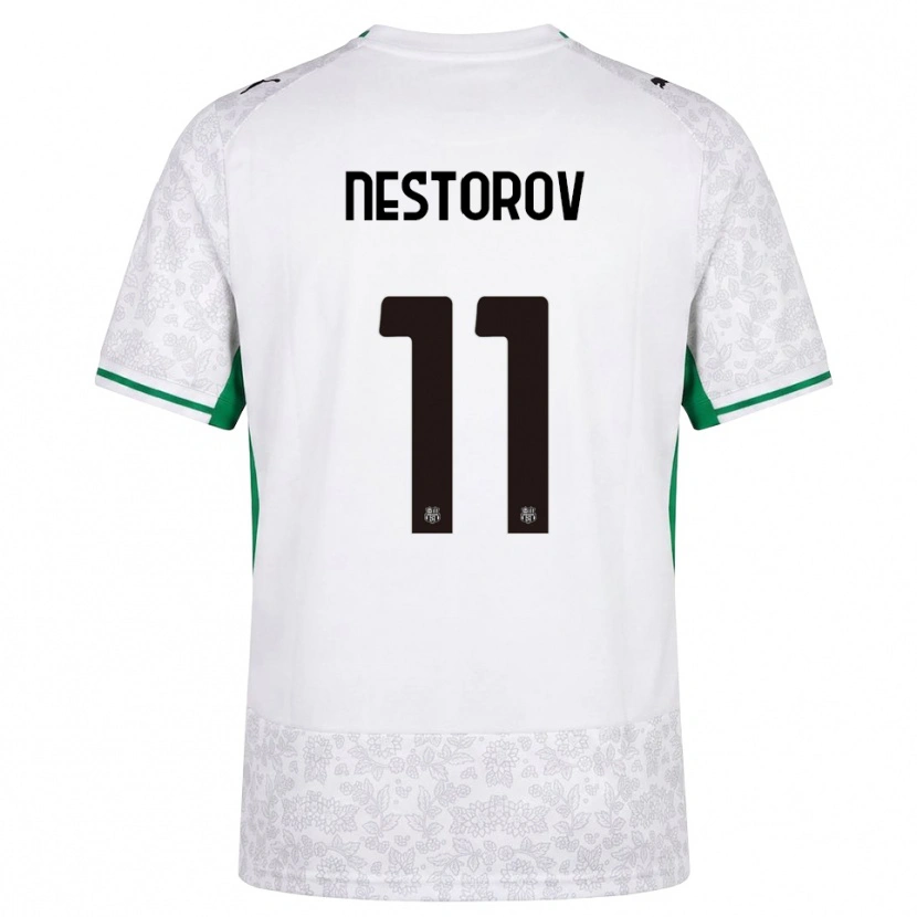 DanxenメンズDean Nestorov#11ホワイト ブラック グリーンアウェイシャツ2026/27ジャージーユニフォーム