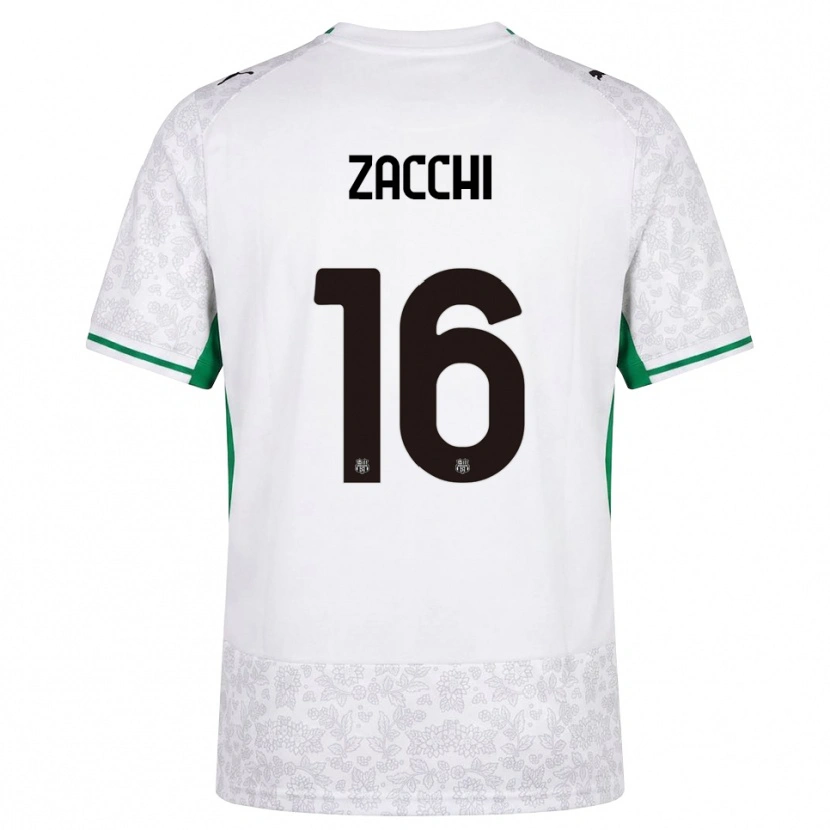 DanxenメンズGioele Zacchi#16ホワイト ブラック グリーンアウェイシャツ2026/27ジャージーユニフォーム