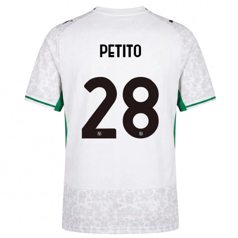 DanxenメンズChristian Petito#28ホワイト ブラック グリーンアウェイシャツ2026/27ジャージーユニフォーム