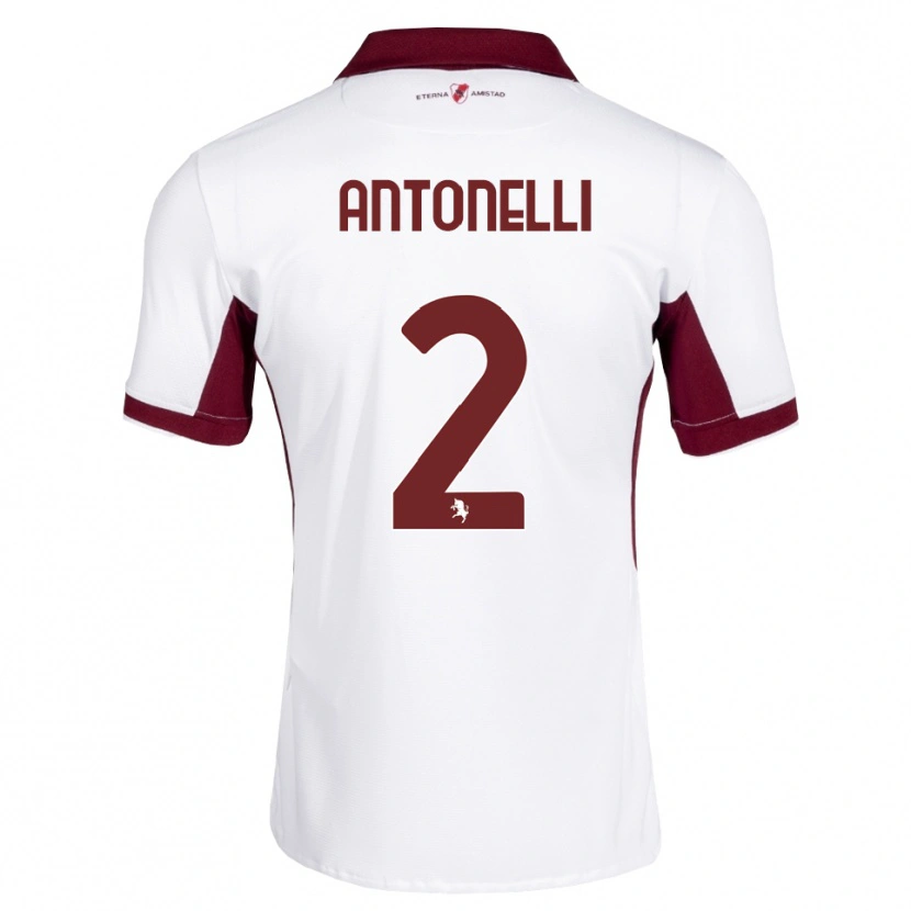 DanxenメンズMoise Antonelli#2バーガンディ ホワイト レッドアウェイシャツ2026/27ジャージーユニフォーム