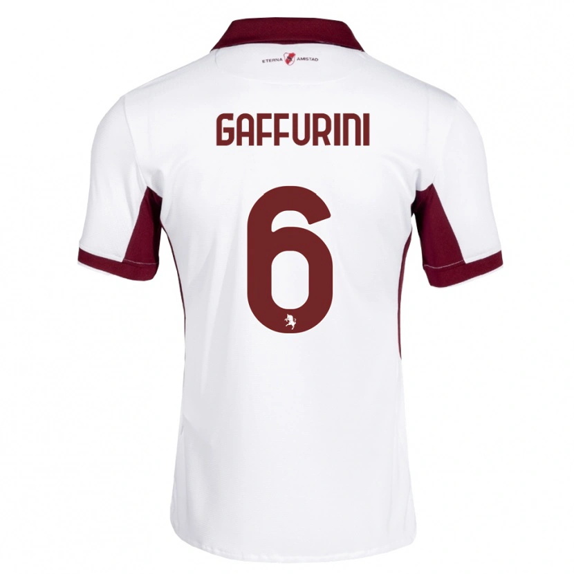 DanxenメンズDavide Gaffurini#6バーガンディ ホワイト レッドアウェイシャツ2026/27ジャージーユニフォーム
