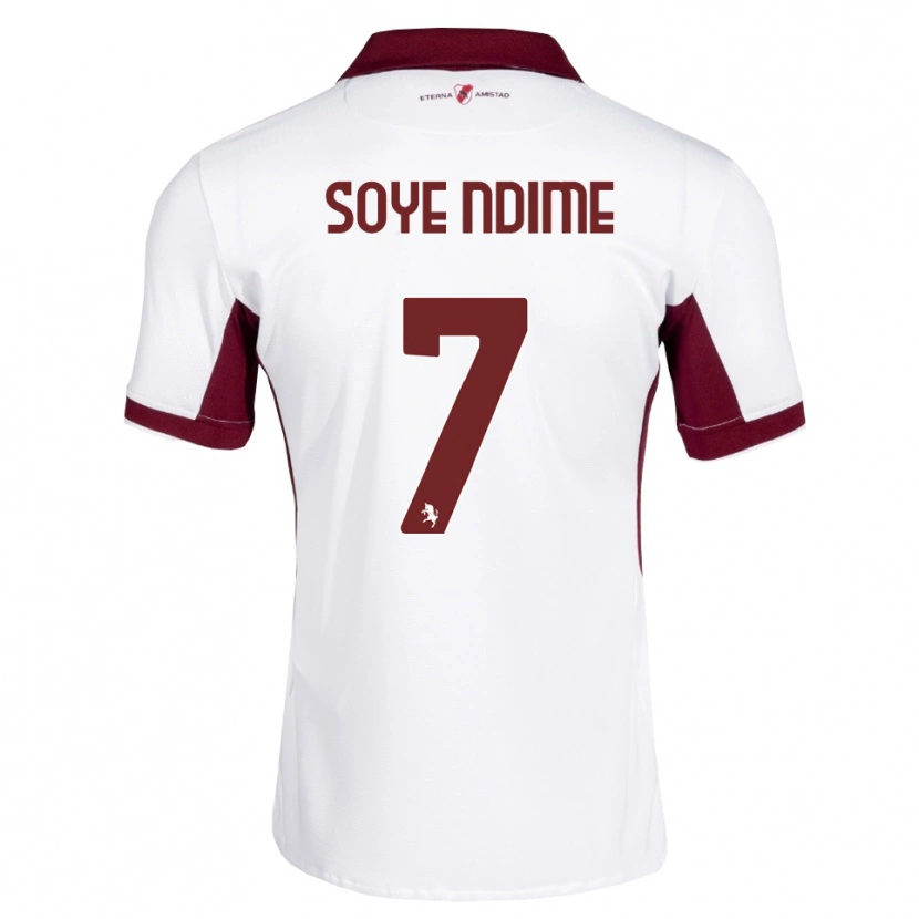 DanxenメンズJonathan Soye Ndime#7バーガンディ ホワイト レッドアウェイシャツ2026/27ジャージーユニフォーム