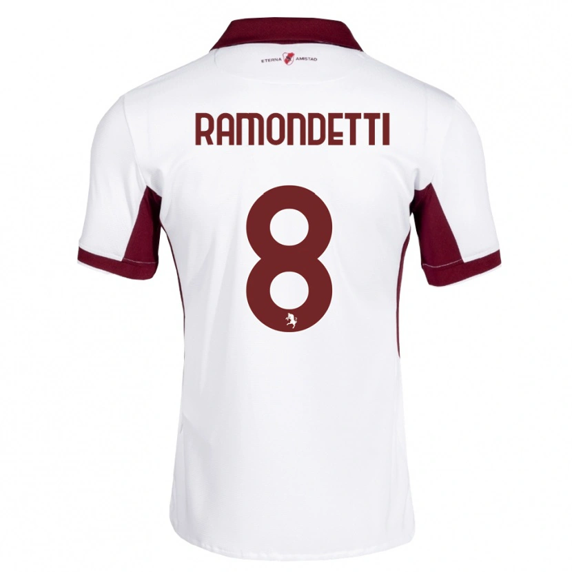 DanxenメンズVittorio Ramondetti#8バーガンディ ホワイト レッドアウェイシャツ2026/27ジャージーユニフォーム