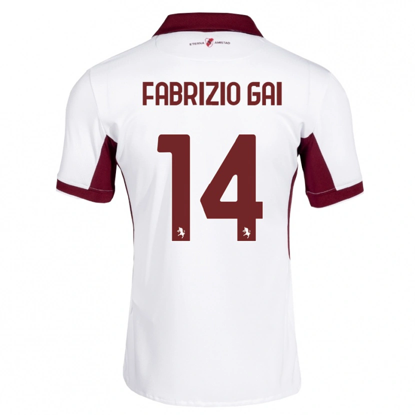 DanxenメンズFabrizio Gai#14バーガンディ ホワイト レッドアウェイシャツ2026/27ジャージーユニフォーム