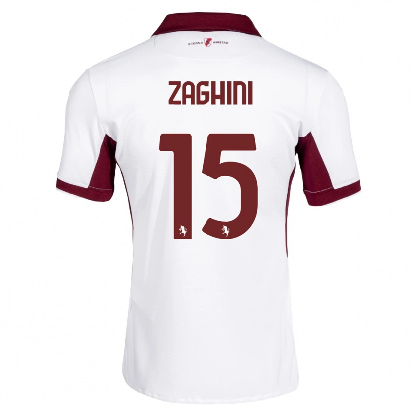 DanxenメンズMattia Zaghini#15バーガンディ ホワイト レッドアウェイシャツ2026/27ジャージーユニフォーム
