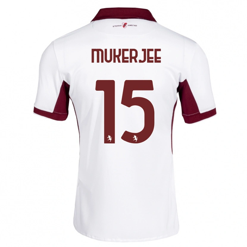 DanxenメンズCarlo Mukerjee#15バーガンディ ホワイト レッドアウェイシャツ2026/27ジャージーユニフォーム