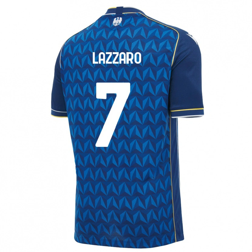DanxenメンズDavide Lazzaro#7ロイヤルブルー ホワイト ブルーアウェイシャツ2026/27ジャージーユニフォーム