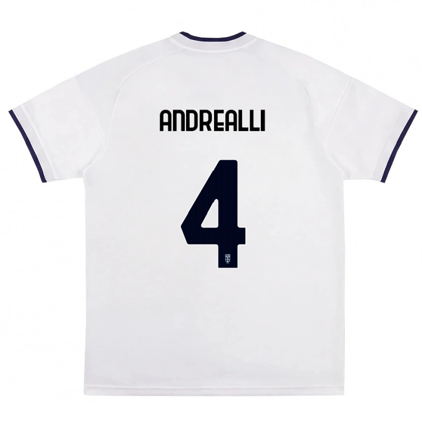DanxenメンズFrancesco Andrealli#4ホワイト レッド ロイヤルブルーアウェイシャツ2026/27ジャージーユニフォーム