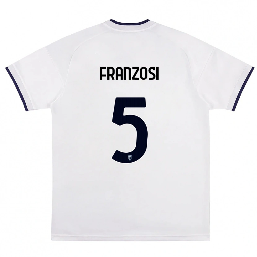 DanxenメンズEdoardo Franzosi#5ホワイト レッド ロイヤルブルーアウェイシャツ2026/27ジャージーユニフォーム