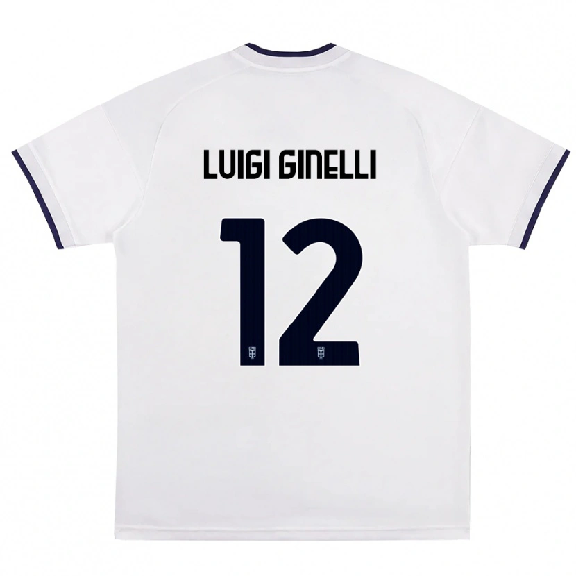 DanxenメンズLorenzo Luigi Ginelli#12ホワイト レッド ロイヤルブルーアウェイシャツ2026/27ジャージーユニフォーム