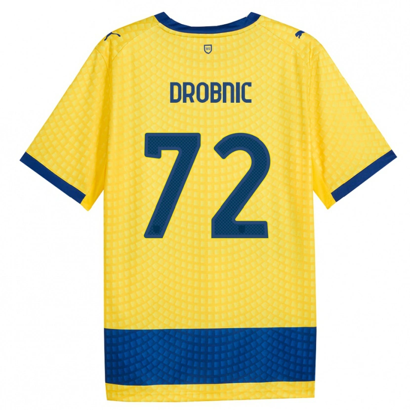 DanxenメンズDominik Drobnic#72イエロー ブルー ブラックアウェイシャツ2026/27ジャージーユニフォーム