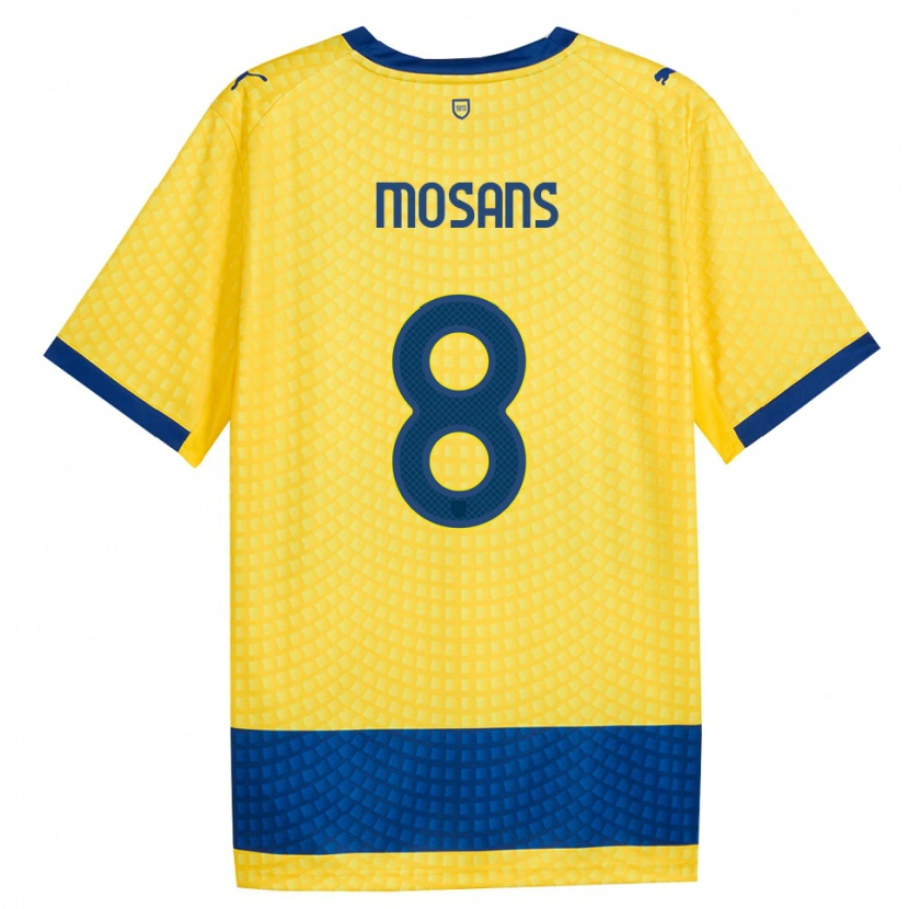 DanxenメンズKristaps Mosans#8イエロー ブルー ブラックアウェイシャツ2026/27ジャージーユニフォーム