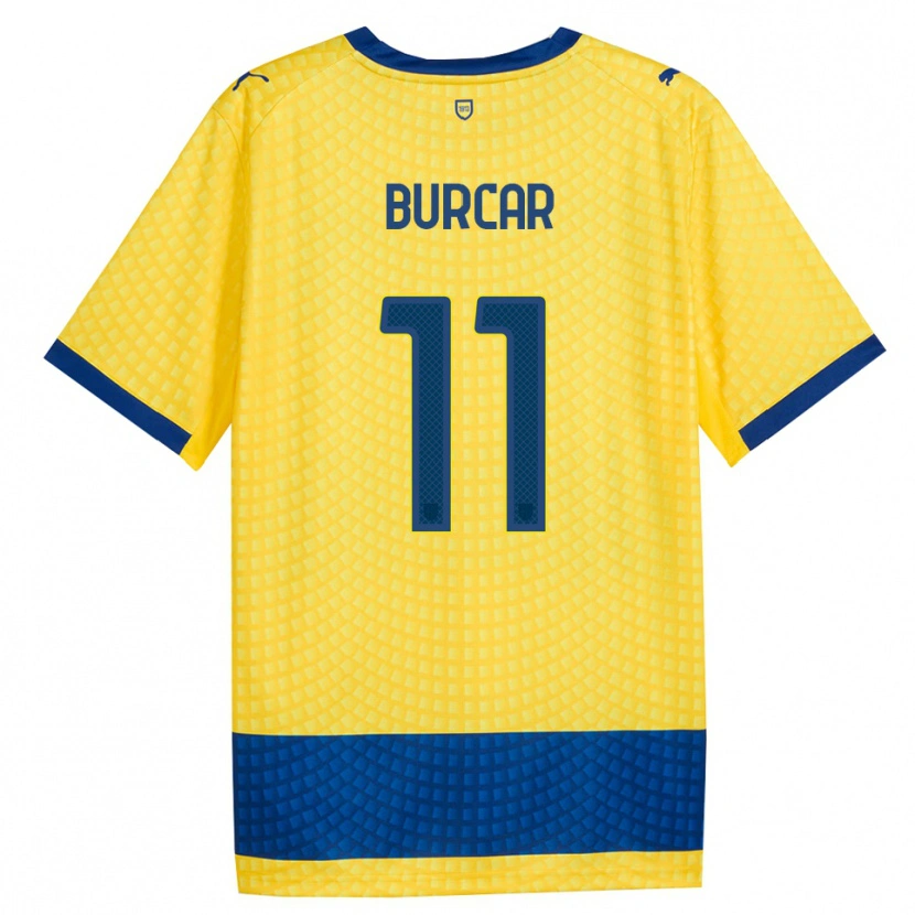 DanxenメンズAndrija Burcar#11イエロー ブルー ブラックアウェイシャツ2026/27ジャージーユニフォーム