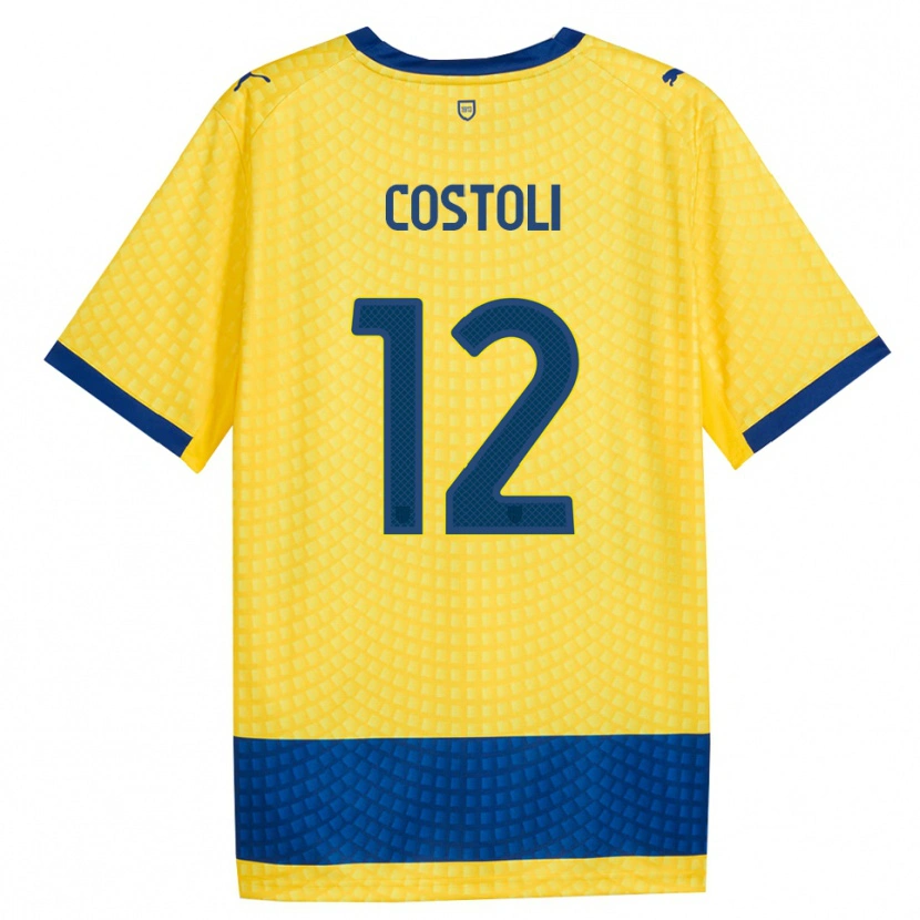 DanxenメンズLuca Costoli#12イエロー ブルー ブラックアウェイシャツ2026/27ジャージーユニフォーム