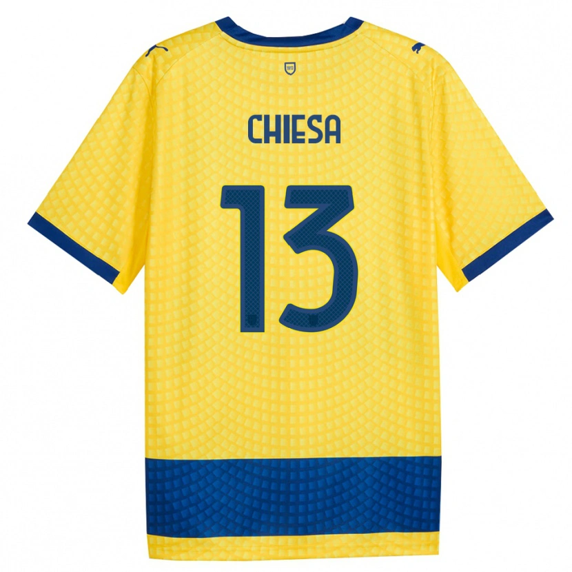 DanxenメンズRiccardo Chiesa#13イエロー ブルー ブラックアウェイシャツ2026/27ジャージーユニフォーム