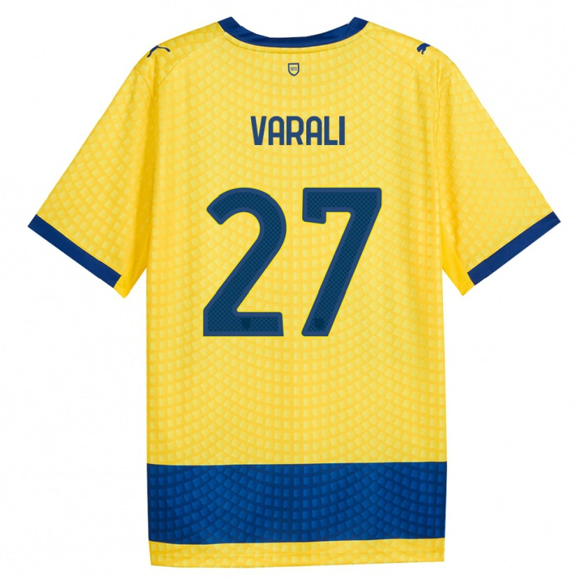 DanxenメンズLudovico Varali#27イエロー ブルー ブラックアウェイシャツ2026/27ジャージーユニフォーム