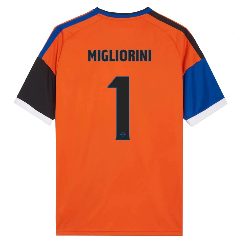 DanxenメンズNiccolò Migliorini#1オレンジ ブルー ブラック ホワイトアウェイシャツ2026/27ジャージーユニフォーム