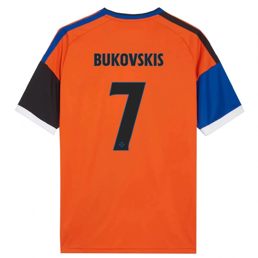 DanxenメンズAleksejs Bukovskis#7オレンジ ブルー ブラック ホワイトアウェイシャツ2026/27ジャージーユニフォーム