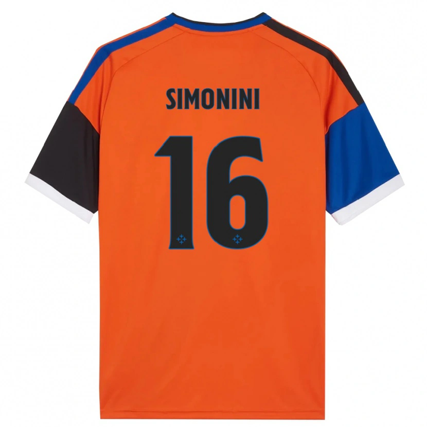 DanxenメンズNicolò Simonini#16オレンジ ブルー ブラック ホワイトアウェイシャツ2026/27ジャージーユニフォーム