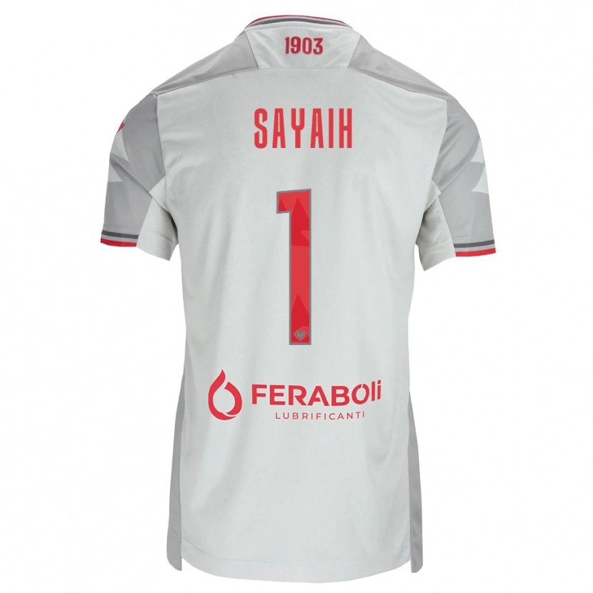 DanxenメンズIlyas Sayaih#1グレー ホワイト レッドアウェイシャツ2026/27ジャージーユニフォーム