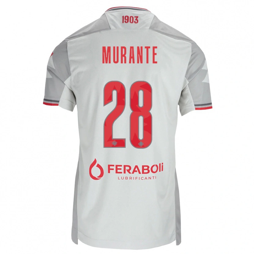 DanxenメンズAlessandro Murante#28グレー ホワイト レッドアウェイシャツ2026/27ジャージーユニフォーム