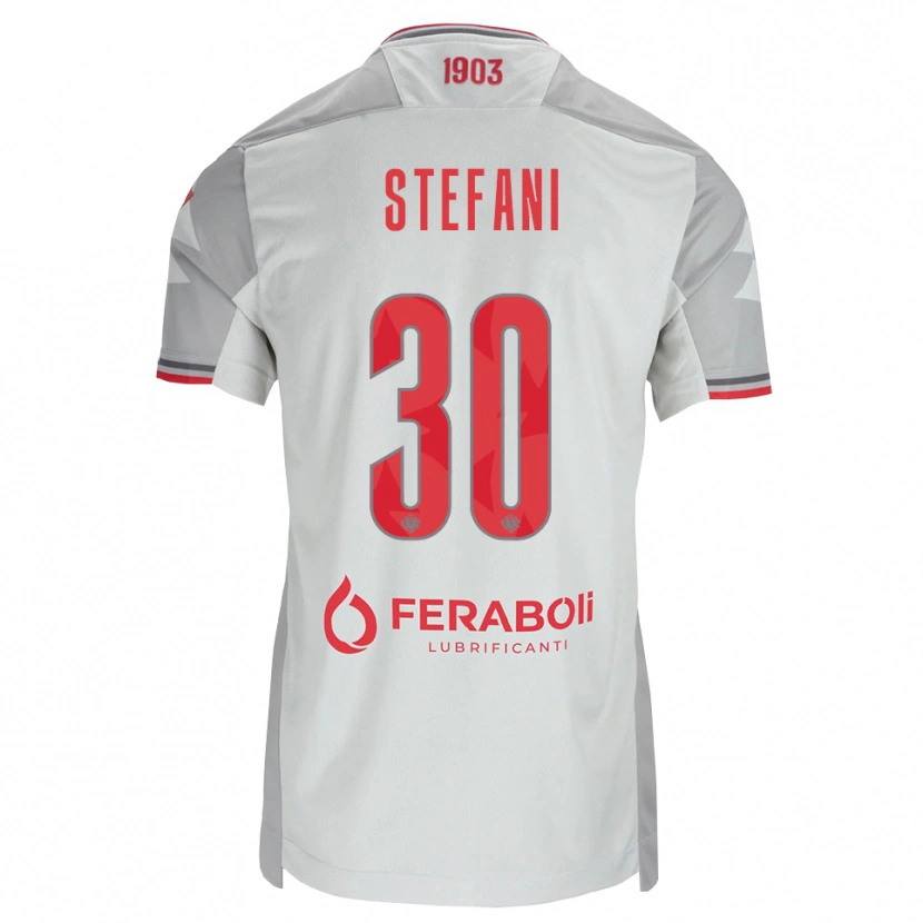 DanxenメンズChristian Stefani#30グレー ホワイト レッドアウェイシャツ2026/27ジャージーユニフォーム