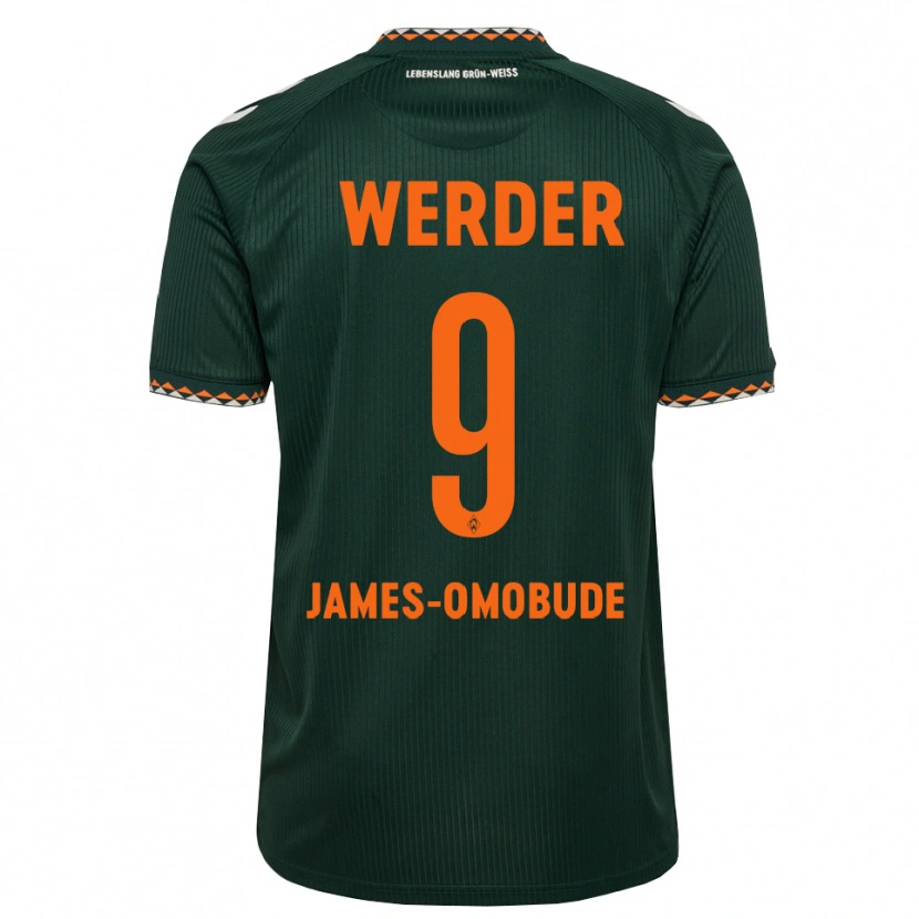 DanxenメンズFavor James-Omobude#9ダークグリーン オレンジ ホワイトアウェイシャツ2026/27ジャージーユニフォーム