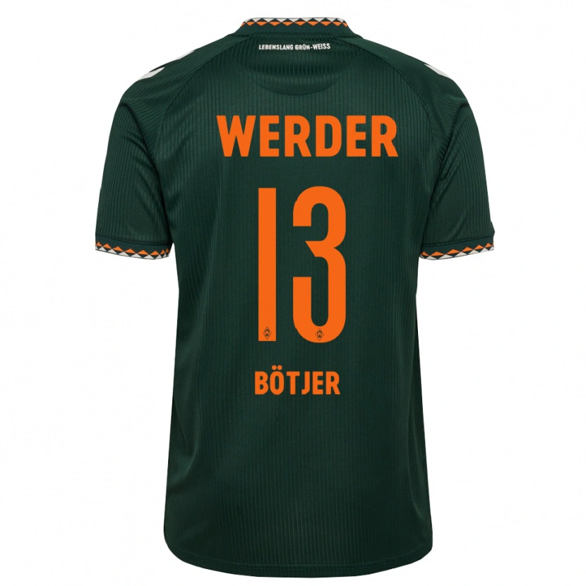 DanxenメンズLinus Bötjer#13ダークグリーン オレンジ ホワイトアウェイシャツ2026/27ジャージーユニフォーム