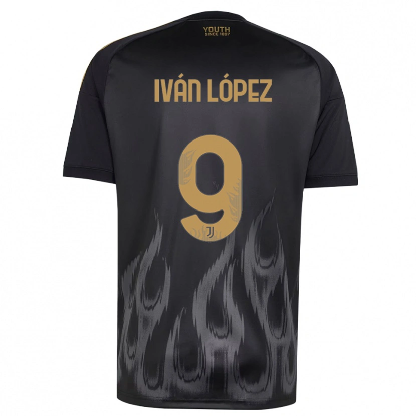 DanxenメンズIván López#9ブラック ブラウンサードユニフォームシャツ2026/27ジャージーユニフォーム