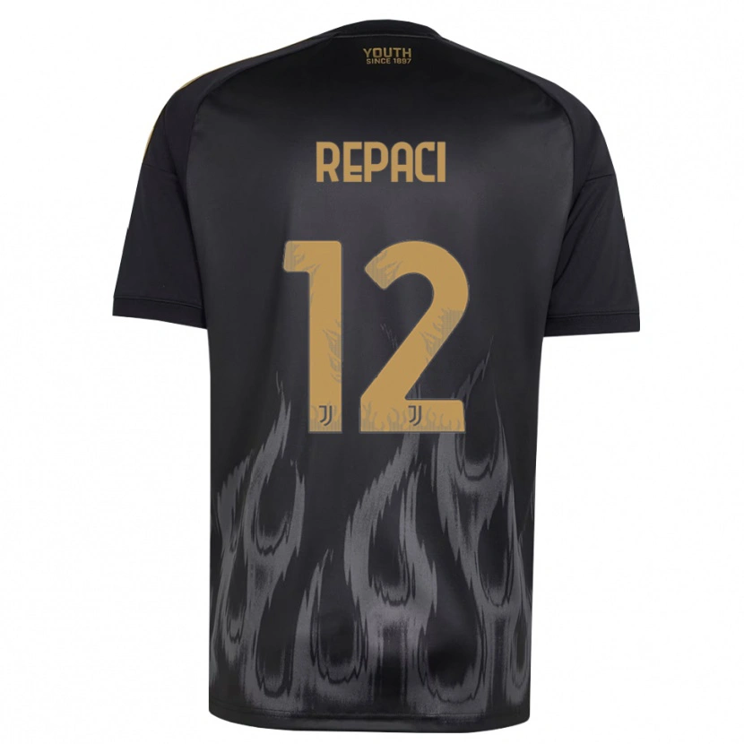 DanxenメンズTommaso Repaci#12ブラック ブラウンサードユニフォームシャツ2026/27ジャージーユニフォーム